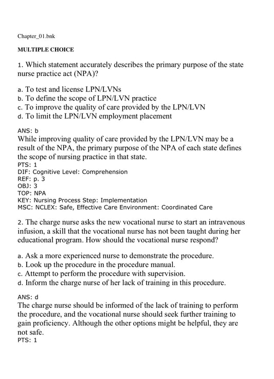 TEST BANK Medical-Surgical Nursing: Concepts and Practice, 5th Edition By Stromberg