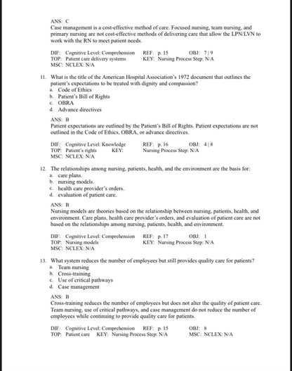 Test bank  Foundation of Nursing, 9th Edition by Cooper