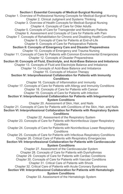 Test bank Medical-Surgical Nursing: Concepts for Clinical Judgment and Collaborative Care (11th Edition) by Ignatavicius